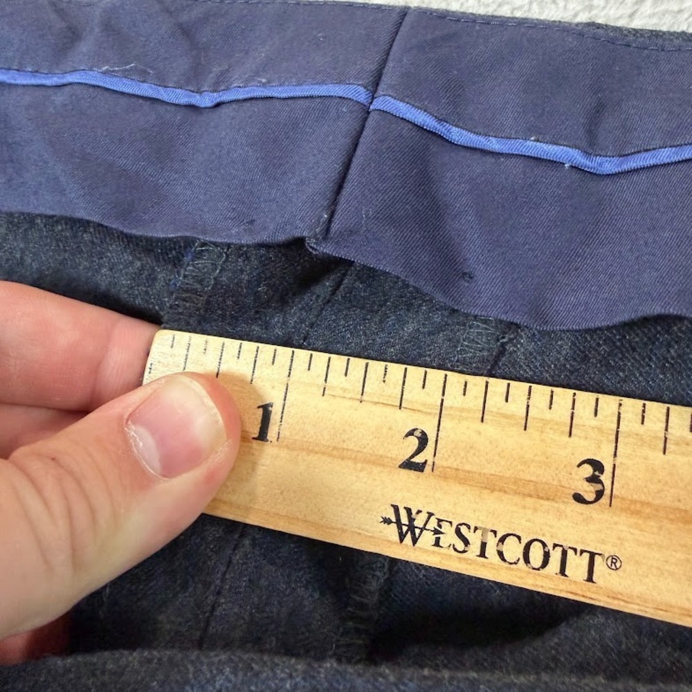 Charles Tyrwhitt Dress Pants Men 38x30 Grey Blue Striped Wool Classic Fit Preppy - Picture 11 of 15